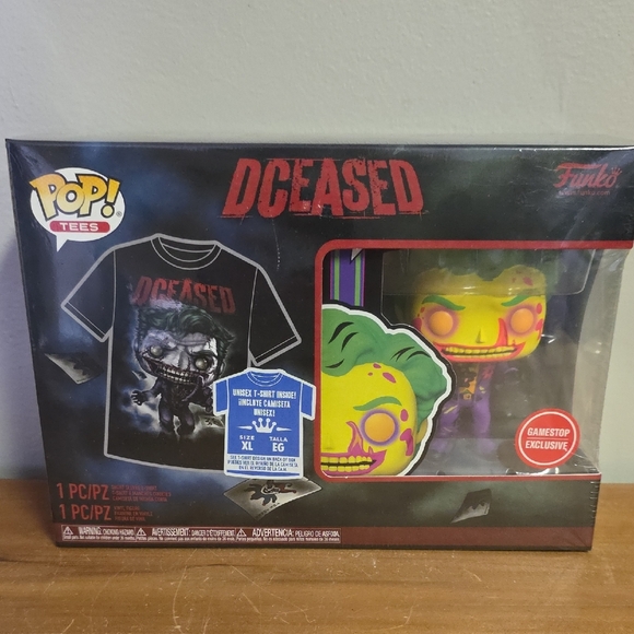 Funko Other - Funko DCeased Pop Tee and Figure Set - Black and Yellow JOKER